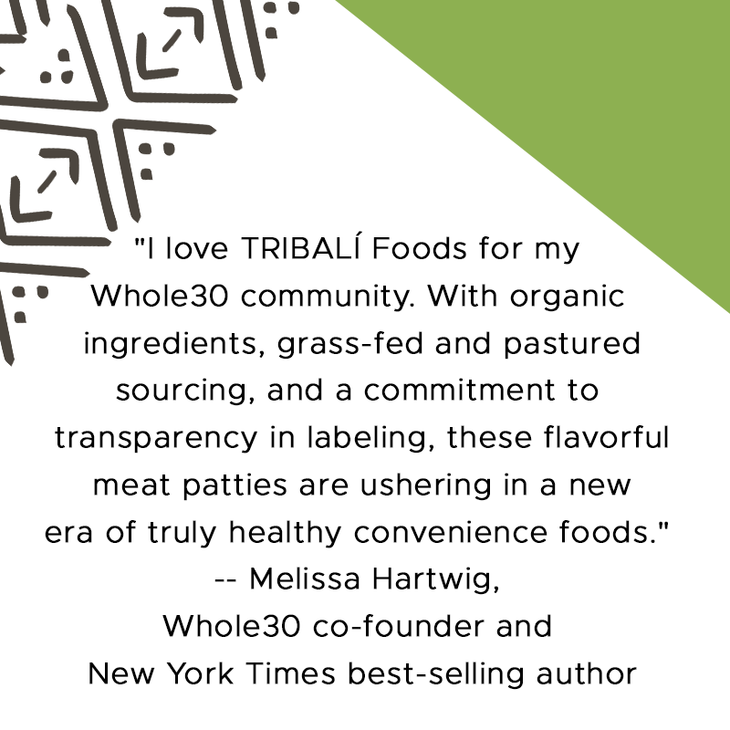 A testimonial for Tribali foods
